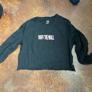 Long sleeve crop black Vans Tee